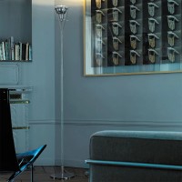 Fontana Arte Flute Large Floor Lamp in Glass for Indoor