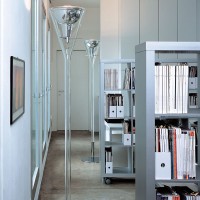 Fontana Arte Flute Large Floor Lamp in Glass for Indoor