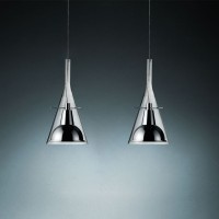 Fontana Arte Flute Doppia Lampada LED da Sospensione per Interno