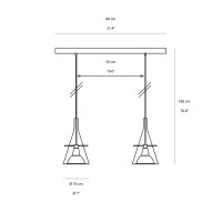Fontana Arte Flute Double LED Suspension Lamp for Indoor