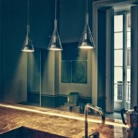 Fontana Arte Flute Tripla Lampada LED da Sospensione per Interno