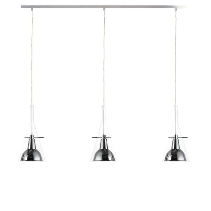 Fontana Arte Flute Tripla Lampada LED da Sospensione per Interno Fontana Arte Flute Tripla Lampada LED da Sospensione per Interno