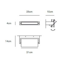 Vivida Axella long Lampada LED Parete Applique Orientabile minimale