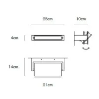 Vivida Axella long Lampada LED Parete Applique Orientabile minimale