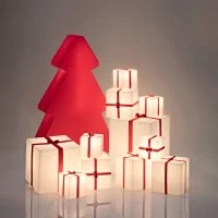 Slide Design Merry Cubo Pacco Natalizio Luminoso Decorativo a LED