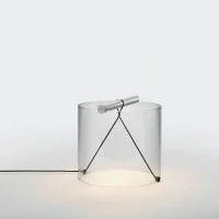 Flos To-Tie T2 Cylindrical Glass LED Table Lamp by Guglielmo Poletti