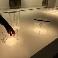 Flos To-Tie T3 Cylindrical Glass LED Table Lamp by Guglielmo Poletti