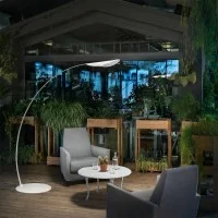 Stilnovo Diphy Curved LED Floor Lamp By Mirco Crosatto