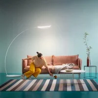 Stilnovo Diphy Curved LED Floor Lamp By Mirco Crosatto