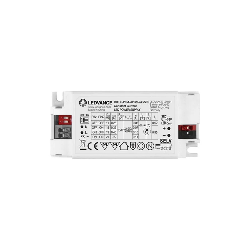 Ledvance Power supply 20W 250-350-450-500mA Led Driver Dip-Switch Ledvance Power supply 20W 250-350-450-500mA Led Driver Dip-Switch