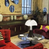 Martinelli Luce Pipistrello LED Dimmable Table Lamp By Gae Aulenti