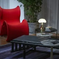 Martinelli Luce Minipipistrello LED On/Off Table Gold By Gae Aulenti