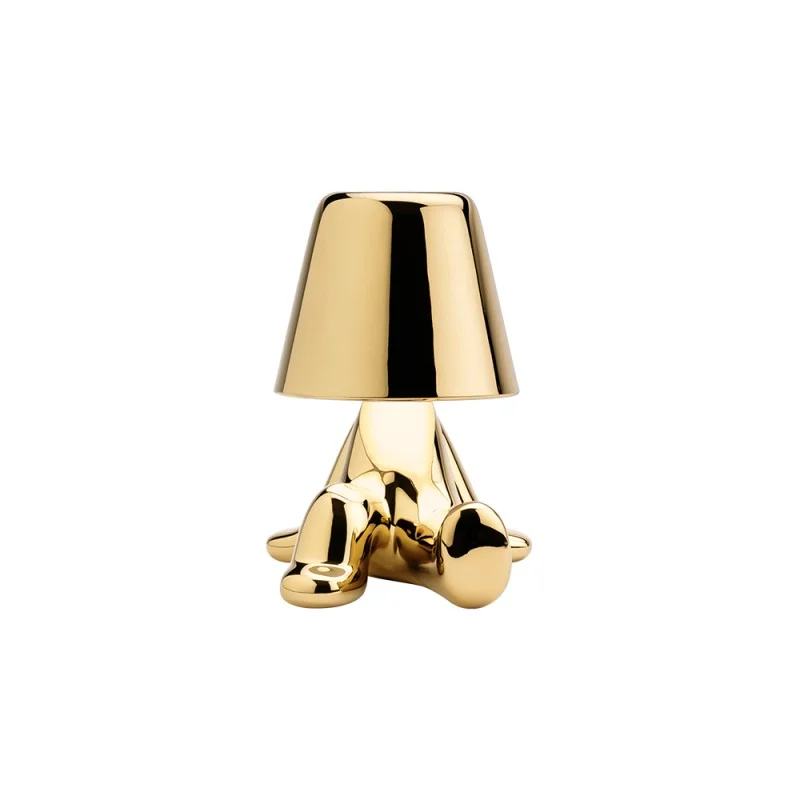 Qeeboo Golden Brothers Lampada LED Ricaricabile da Tavolo Qeeboo Golden Brothers Lampada LED Ricaricabile da Tavolo