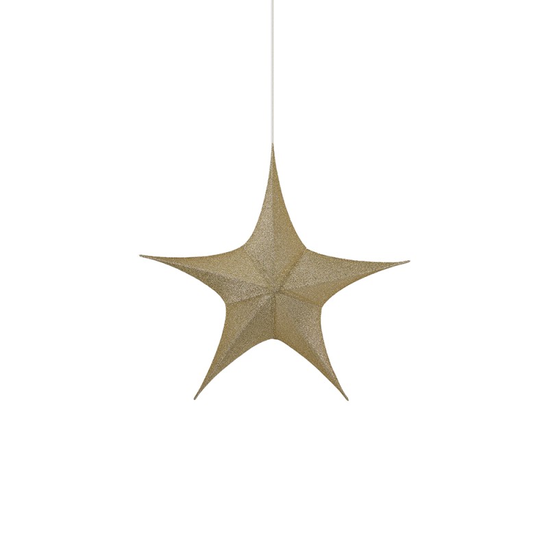 New Lamps Stella Oro Decorativa 3D in Tessuto Glitterato New Lamps Stella Oro Decorativa 3D in Tessuto Glitterato