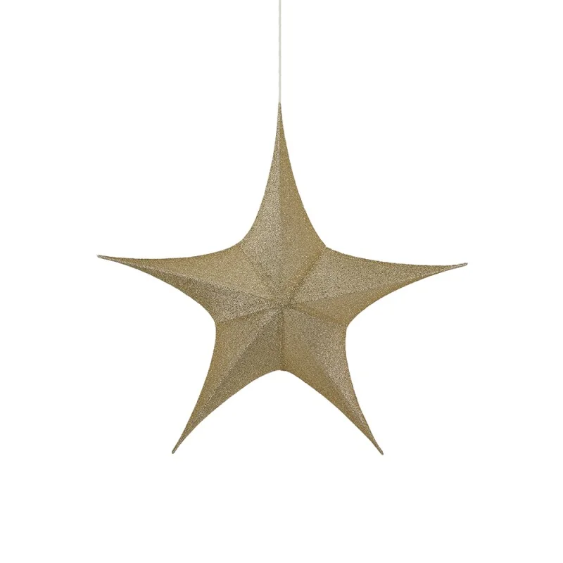 New Lamps Stella Oro Decorativa 3D in Tessuto Glitterato
