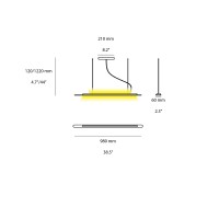 Cattaneo Tratto S Linear LED Suspension Lamp with Bi-emission