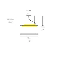 Cattaneo Tratto S Linear LED Suspension Lamp with Bi-emission