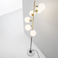 Stilnovo Galassia Floor Lamp in Glass and Base in Carrara Marble