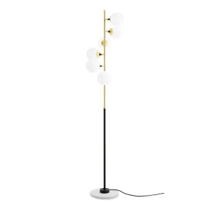 Stilnovo Galassia Floor Lamp in Glass and Base in Carrara Marble