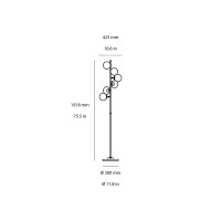 Stilnovo Galassia Floor Lamp in Glass and Base in Carrara Marble