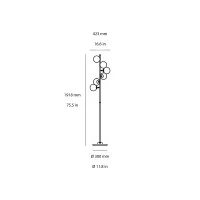 Stilnovo Galassia Floor Lamp in Glass and Base in Carrara Marble
