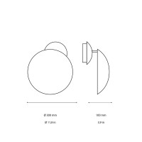 Ideal Lux Eclissi Decorative Wall Lamp for Interior in Golden Metal
