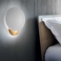 Ideal Lux Eclissi Decorative Wall Lamp for Interior in Golden Metal