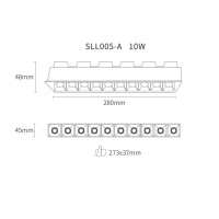 Blade Faretto Lineare da Incasso 10 Punti Luce LED 10W 36° Bianco/Nero