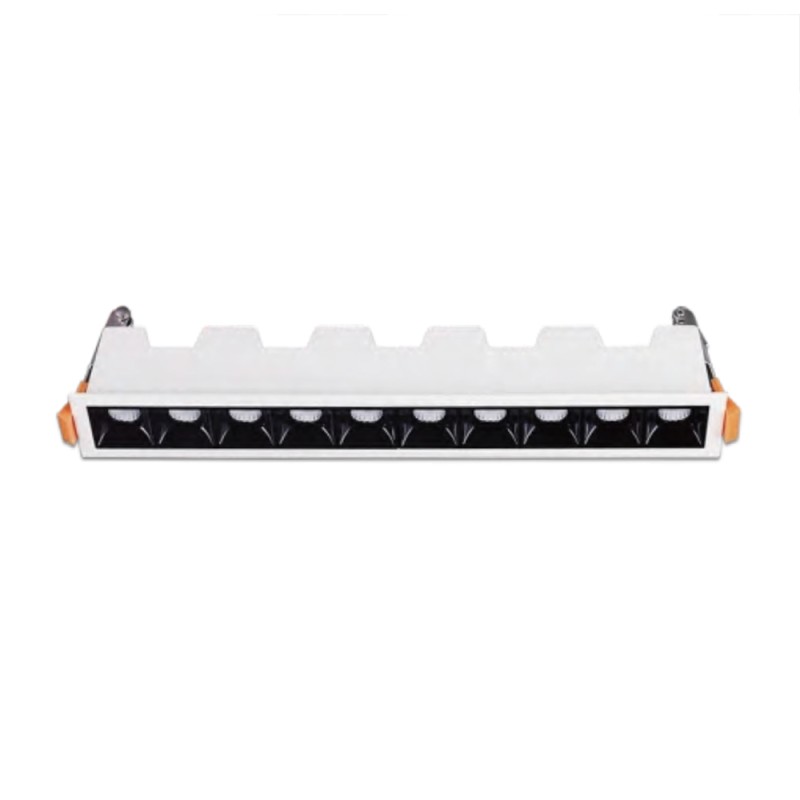 Blade Faretto Lineare da Incasso 10 Punti Luce LED 10W 36° Bianco/Nero Blade Faretto Lineare da Incasso 10 Punti Luce LED 10W 36° Bianco/Nero