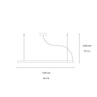 Ideal Lux V-Line Linear LED Suspension Lamp for Indoors