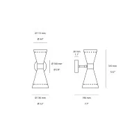 Stilnovo Megafono 1x2 Adjustable Double Emission Wall Lamp