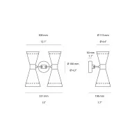 Stilnovo Megafono 2x2 Lampada Orientabile Doppia Emissione da Parete