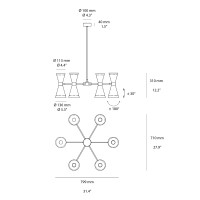 Stilnovo Megafono 6x2 Adjustable Double Emission Suspension Lamp