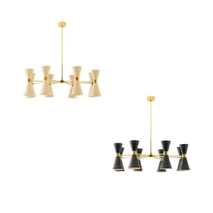 Stilnovo Megafono 8x2 Lampada Regolabile Doppio Cono a Sospensione