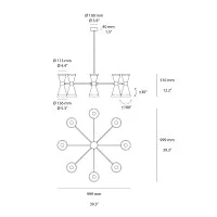 Stilnovo Megafono 8x2 Adjustable Double Emission Suspension Lamp