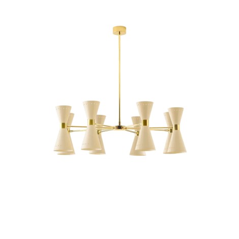 Stilnovo Megafono 8x2 Lampada Regolabile Doppio Cono a Sospensione