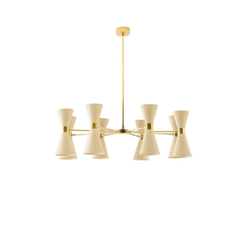 Stilnovo Megafono 8x2 Lampada Regolabile Doppio Cono a Sospensione Stilnovo Megafono 8x2 Lampada Regolabile Doppio Cono a Sospensione