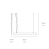 Ideal Lux Linus Dimmable Linear Suspension LED Lamp for Indoor
