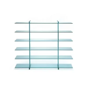 Fontana Arte Teso Bookcase 1989 in Glass By Renzo Piano