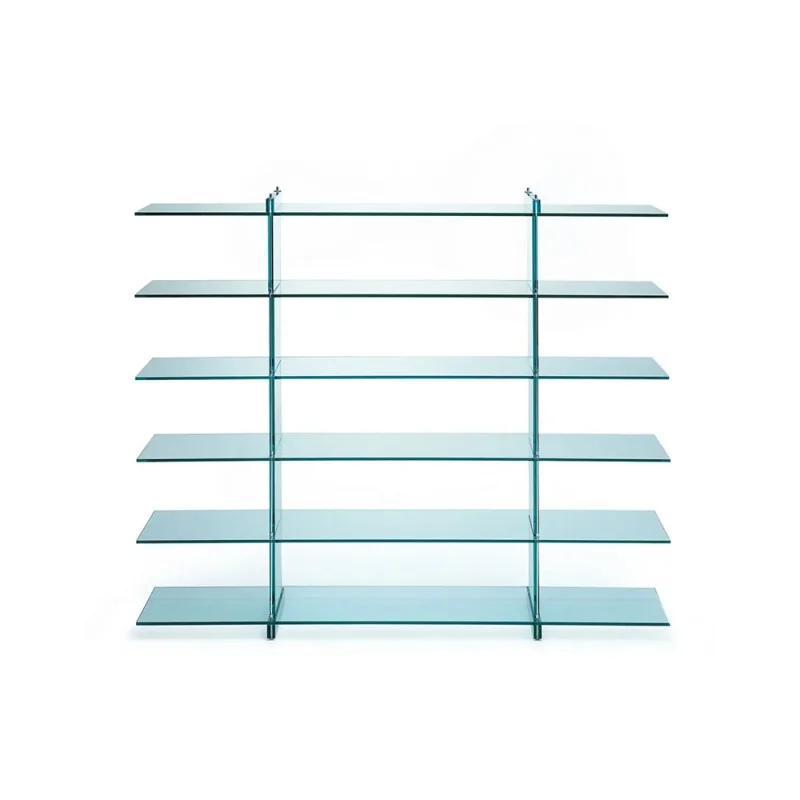 Fontana Arte Teso Bookcase 1989 in Glass By Renzo Piano