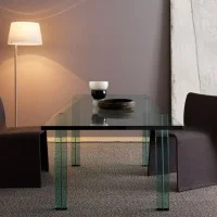 Fontana Arte Teso Table 1989 in Glass By Renzo Piano