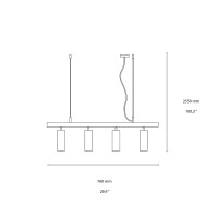 Ideal Lux Dynamite LED Chandelier with Adjustable Suspension