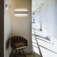 Cattaneo Abbraccio Rectangular Biemission Wall Lamp for Indoor