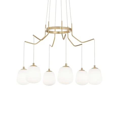 Ideal Lux Karousel LED Suspension Lamp in Metal and Blown Glass
