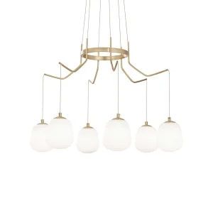 Ideal Lux Karousel Lampada LED a Sospensione in Metallo e Vetro Soffiato