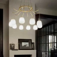 Ideal Lux Karousel Lampada LED a Sospensione in Metallo e Vetro Soffiato