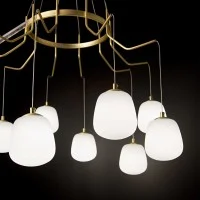 Ideal Lux Karousel LED Suspension Lamp in Metal and Blown Glass