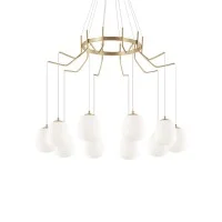 Ideal Lux Karousel Lampada LED a Sospensione in Metallo e Vetro Soffiato