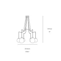 Ideal Lux Karousel LED Suspension Lamp in Metal and Blown Glass