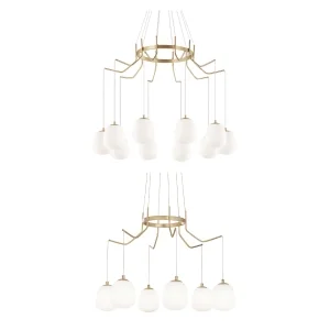 Ideal Lux Karousel LED Suspension Lamp in Metal and Blown Glass